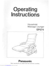 Panasonic EP574 - MASSAGE LOUNGER Operating Instructions Manual
