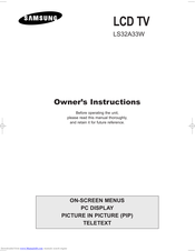 Samsung LS32A33W Owner's Instructions Manual