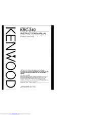KENWOOD KRC-240 Instruction Manual