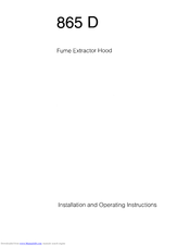AEG 865 D Installation And Operating Instructions Manual