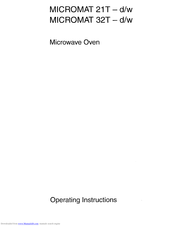 AEG MICROMAT 21T-w Operating Instructions Manual