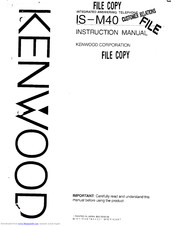 KENWOOD IS-M40 Instruction Manual
