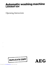 AEG LAVAMAT 634 Operating Instructions Manual