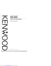 KENWOOD SS-992 Instruction Manual