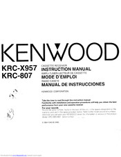 KENWOOD KRC-X957 Instruction Manual