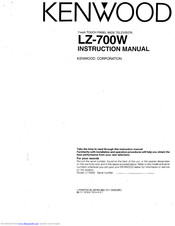 KENWOOD LZ-700W Instruction Manual