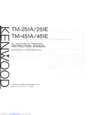 KENWOOD TM-421A Instruction Manual
