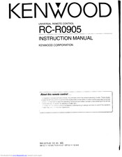 KENWOOD RC-R0905 Instruction Manual