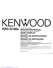 KENWOOD KRC-S100s Instruction Manual