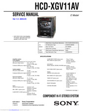 Sony HCD-XGV11AV Service Manual
