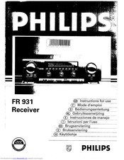Philips FR 931 Instructions For Use Manual