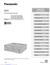 Panasonic AG-DS850P Operating Instructions Manual