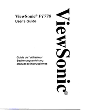 ViewSonic PT770-1 User Manual