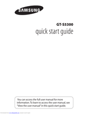 Samsung GT-S5300 Quick Start Manual
