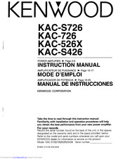 KENWOOD KAC-S726 Instruction Manual