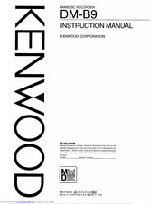 KENWOOD DM-B9 Instruction Manual