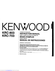 KENWOOD KRC-803 Instruction Manual