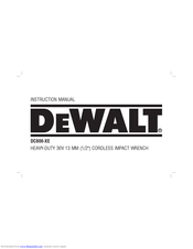 DeWalt DC800-XE Instruction Manual