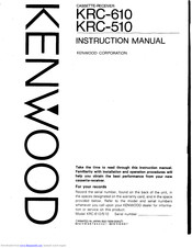 KENWOOD KRC-610 Instruction Manual