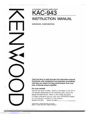 KENWOOD KAC-943 Instruction Manual