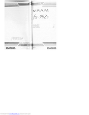 CASIO V.P.A.M. fx-992S Owner's Manual