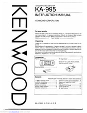 KENWOOD KA-995 Instruction Manual