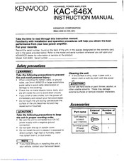 KENWOOD KAC-646X Instruction Manual