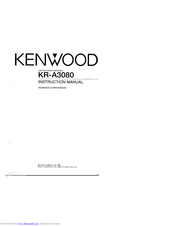 KENWOOD KR-A3080 Instruction Manual
