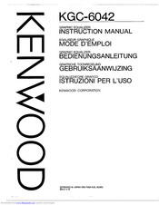 Kenwood KGC-6042 Instruction Manual