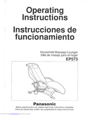 Panasonic EP573 - MASSAGE LOUNGER Operating Instructions Manual