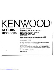 KENWOOD KRC-405 Instruction Manual