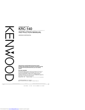 KENWOOD KCR-140 Instruction Manual