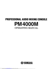 Yamaha PM4000M Operating Manual