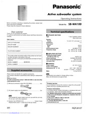 Panasonic SB-WA100 Operating Instructions
