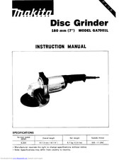 Makita GA700lL Instruction Manual