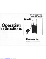 Panasonic Ramsa WX-RP410 Operating Instructions Manual