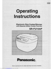 Panasonic SR-FU15AP Operating Instructions Manual