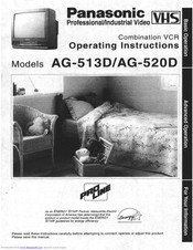 Panasonic AG513D - COMBINATION - VCR Operating Instructions Manual