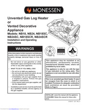 Monessen Hearth NB18SC Installation And Operating Instructions Manual