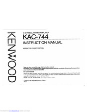 KENWOOD KAC-744 Instruction Manual