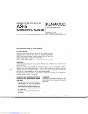 Kenwood AS-5 Instruction Manual