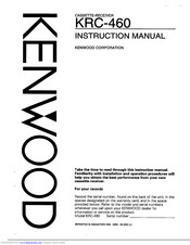 KENWOOD KRC-460 Instruction Manual