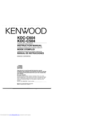 KENWOOD KDC-C504 Instruction Manual