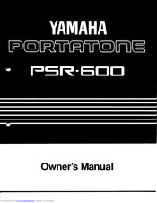 Yamaha Portatone PSR-600 Owner's Manual