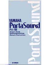 Yamaha PortaSound PSS-401 Owner's Manual