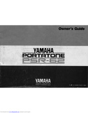 Yamaha PortaTone PSR-62 Owner's Manual