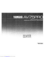 Yamaha AV-75PRO Owner's Manual
