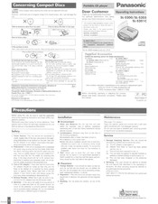 Panasonic SLS200 - PORT. COMPACT DISC Operating Instructions Manual