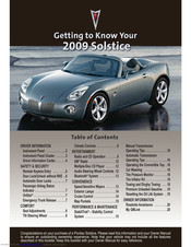 Pontiac 2009 Solstice Getting To Know Manual
