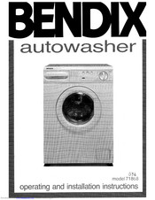 BENDIX 71868 Operating And Installation Instructions